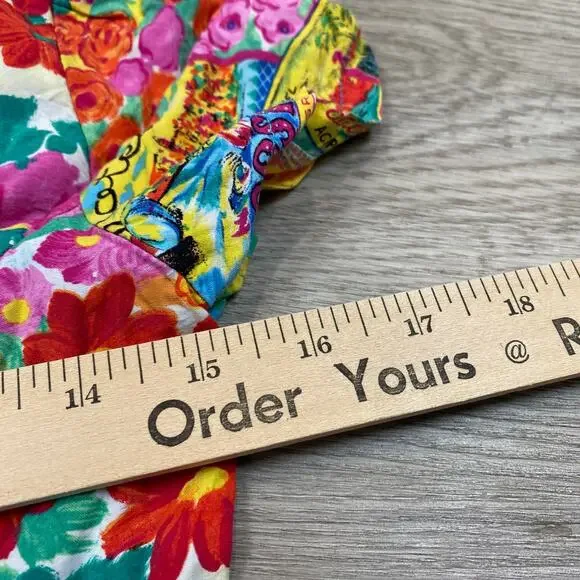 Vintage Jams World Vacation Tropical Babydoll Dress Women's Small Boho Cottage